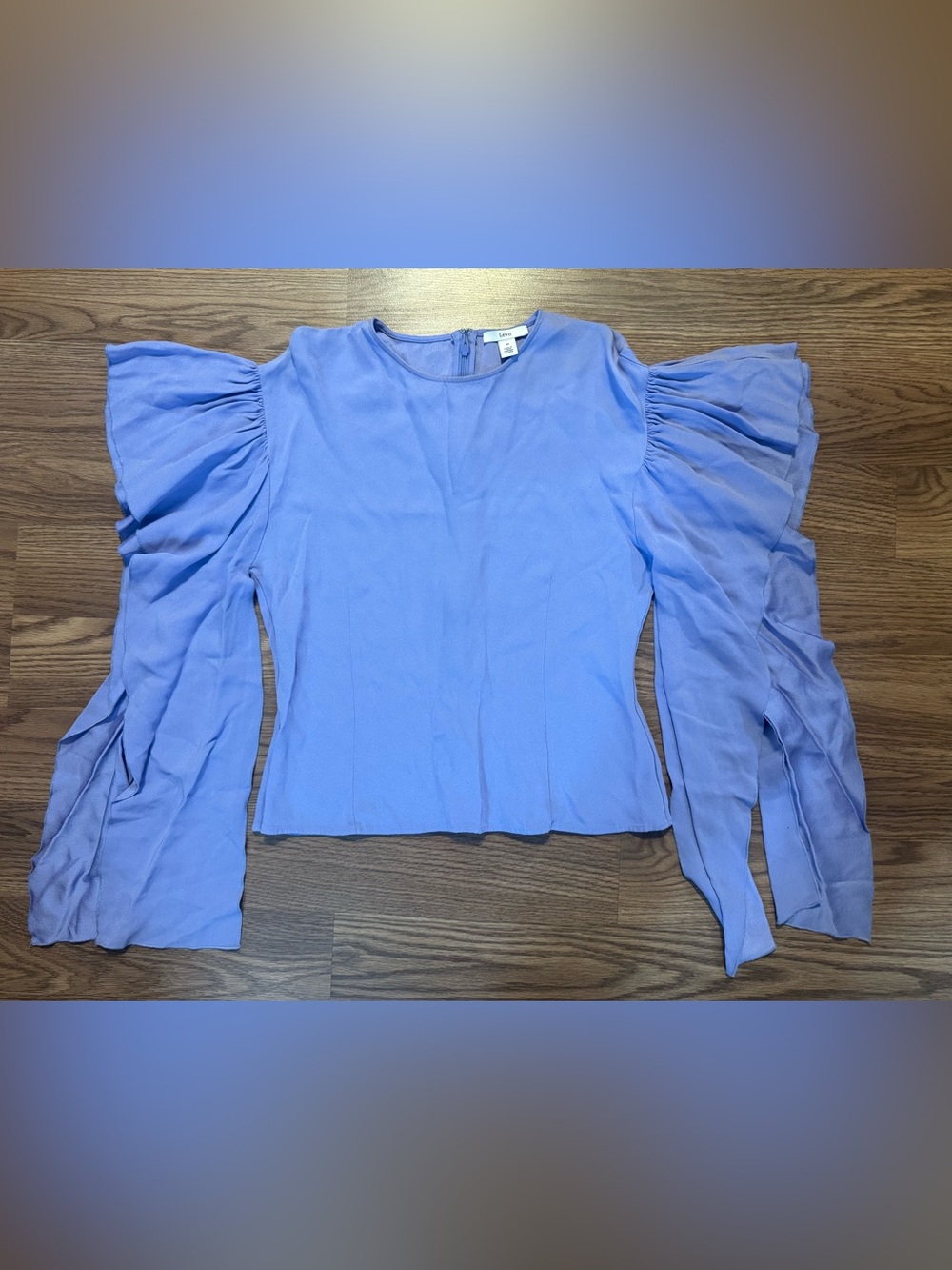 Lewit Lavender/Blue Puff Open Sleeve Blouse